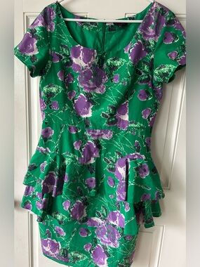 PATRICIA FIELD SILK BLEND RUFFLE  DRESS
